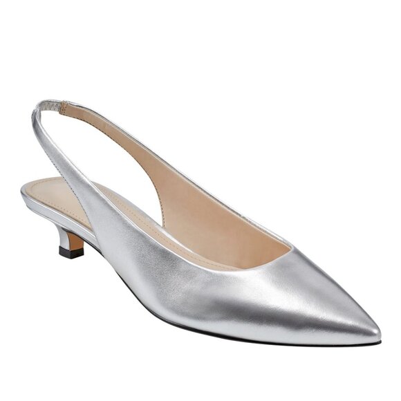 Marc Fisher Posey Slingback Pump in Silver Size 6.5 - Picture 1 of 11